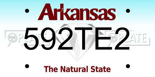 592TE2 Arkansas License Plate