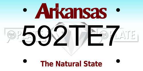 592TE7 Arkansas License Plate