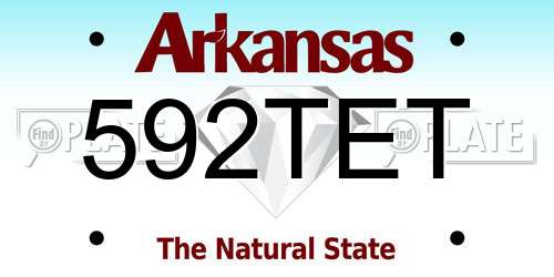 592TET Arkansas License Plate