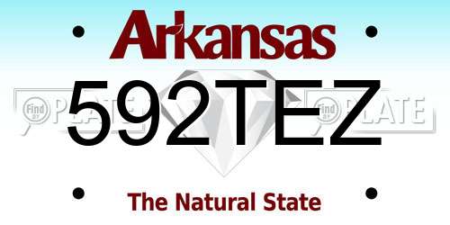 592TEZ Arkansas License Plate