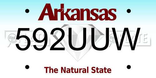 592UUW Arkansas License Plate