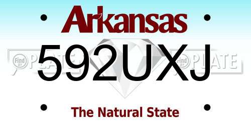 592UXJ Arkansas License Plate