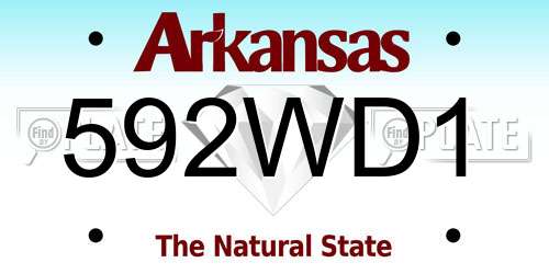 592WD1 Arkansas License Plate