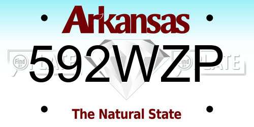 592WZP Arkansas License Plate