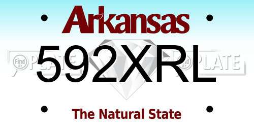 592XRL Arkansas License Plate