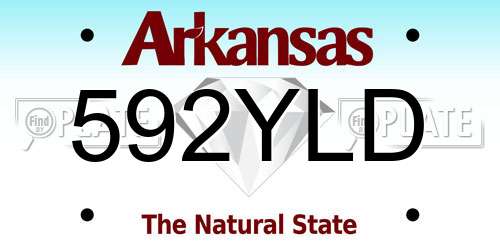 592YLD Arkansas License Plate
