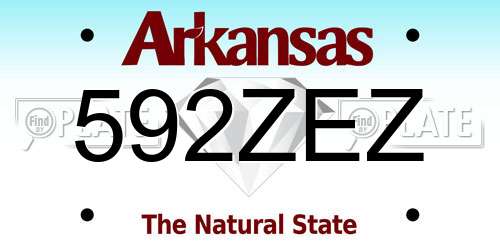 592ZEZ Arkansas License Plate