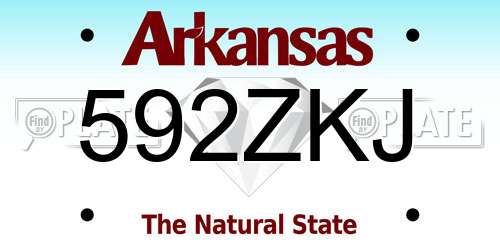 592ZKJ Arkansas License Plate