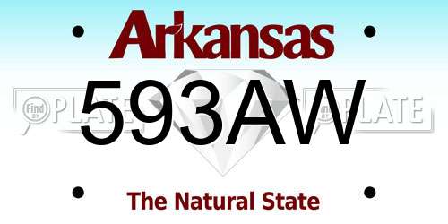 593AW Arkansas License Plate