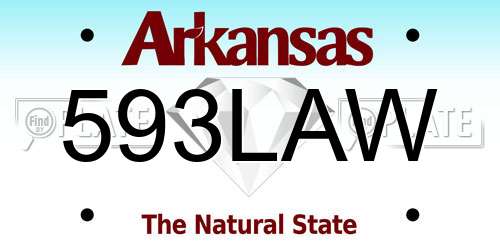 593LAW Arkansas License Plate