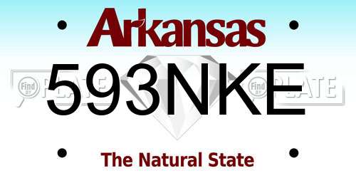 593NKE Arkansas License Plate
