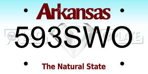 593SWO Arkansas License Plate