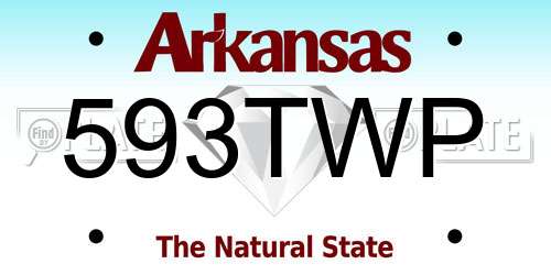 593TWP Arkansas License Plate