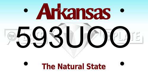 593UOO Arkansas License Plate