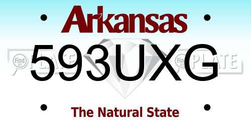 593UXG Arkansas License Plate
