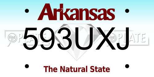 593UXJ Arkansas License Plate