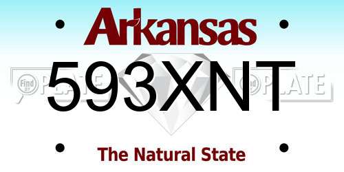 593XNT Arkansas License Plate