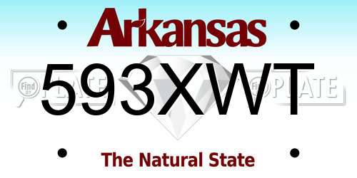 593XWT Arkansas License Plate