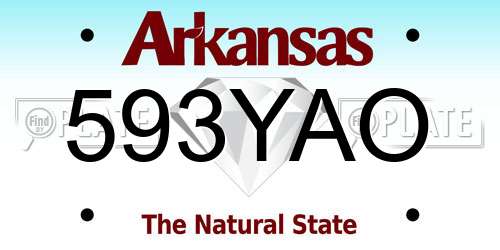 593YAO Arkansas License Plate