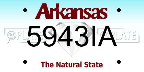 5943IA Arkansas License Plate