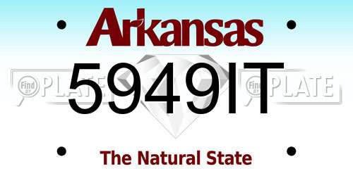 5949IT Arkansas License Plate