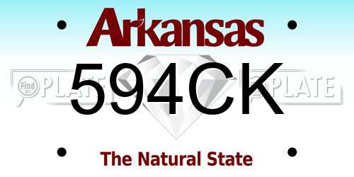 594CK Arkansas License Plate