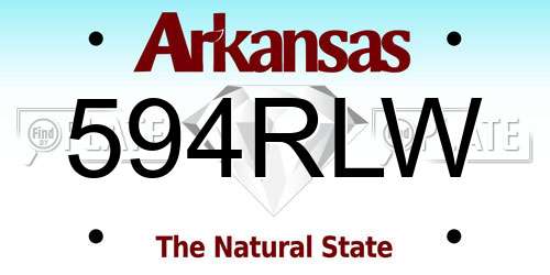 594RLW Arkansas License Plate