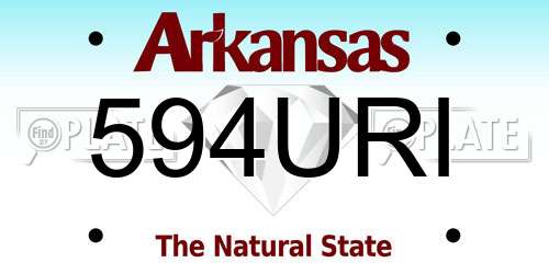 594URI Arkansas License Plate