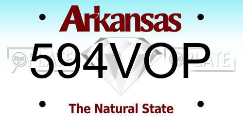 594VOP Arkansas License Plate