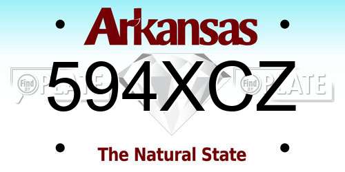 594XCZ Arkansas License Plate