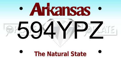 594YPZ Arkansas License Plate