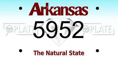 5952 Arkansas License Plate