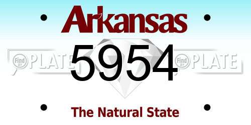 5954 Arkansas License Plate