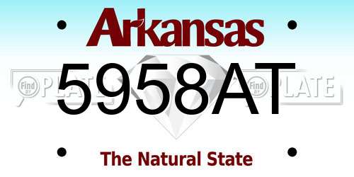 5958AT Arkansas License Plate