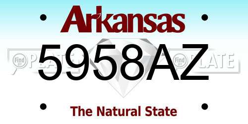 5958AZ Arkansas License Plate