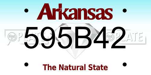 595B42 Arkansas License Plate