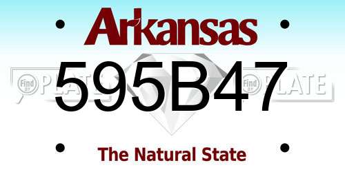 595B47 Arkansas License Plate