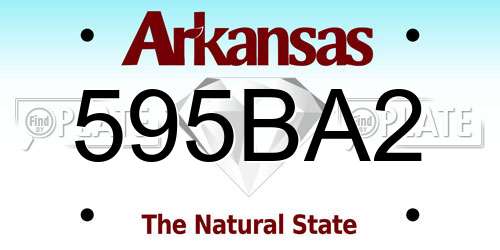 595BA2 Arkansas License Plate
