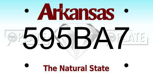595BA7 Arkansas License Plate