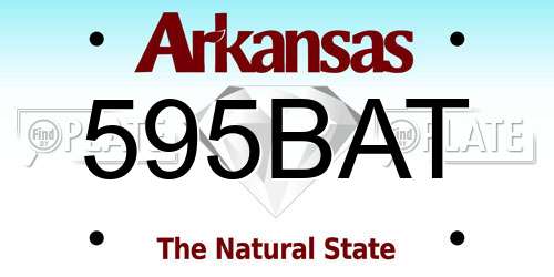 595BAT Arkansas License Plate