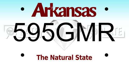 595GMR Arkansas License Plate