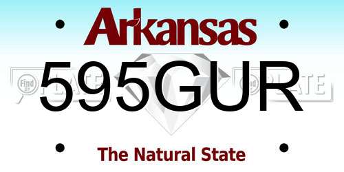 595GUR Arkansas License Plate