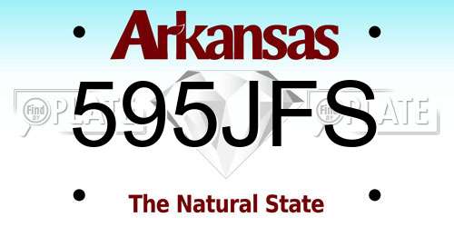 595JFS Arkansas License Plate
