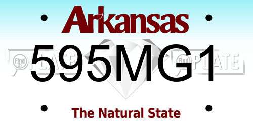 595MG1 Arkansas License Plate