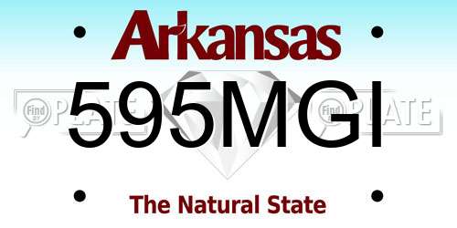 595MGI Arkansas License Plate
