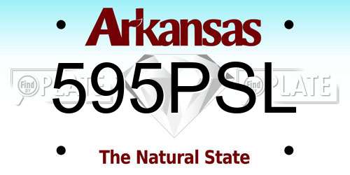 595PSL Arkansas License Plate