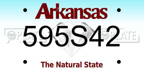 595S42 Arkansas License Plate