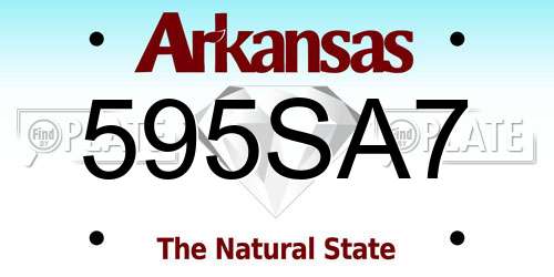 595SA7 Arkansas License Plate