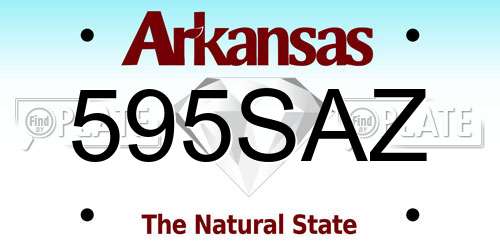 595SAZ Arkansas License Plate