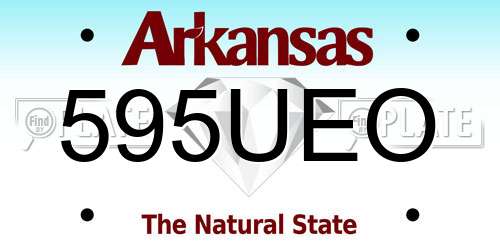595UEO Arkansas License Plate
